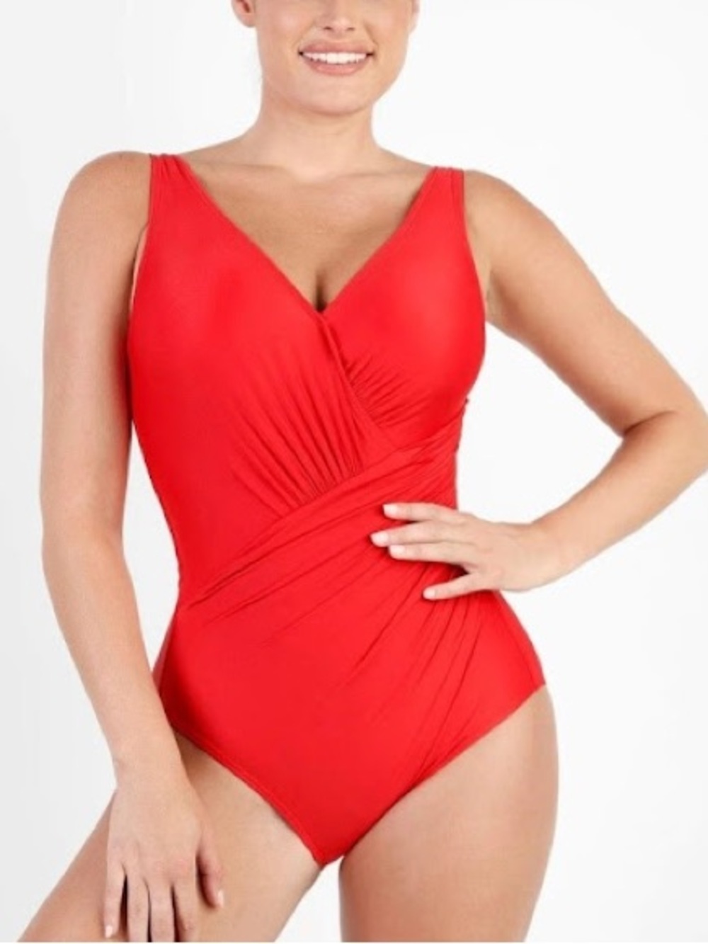 Popilush Women's Red Shapewear Tummy Control One Piece Swimsuit Size XL